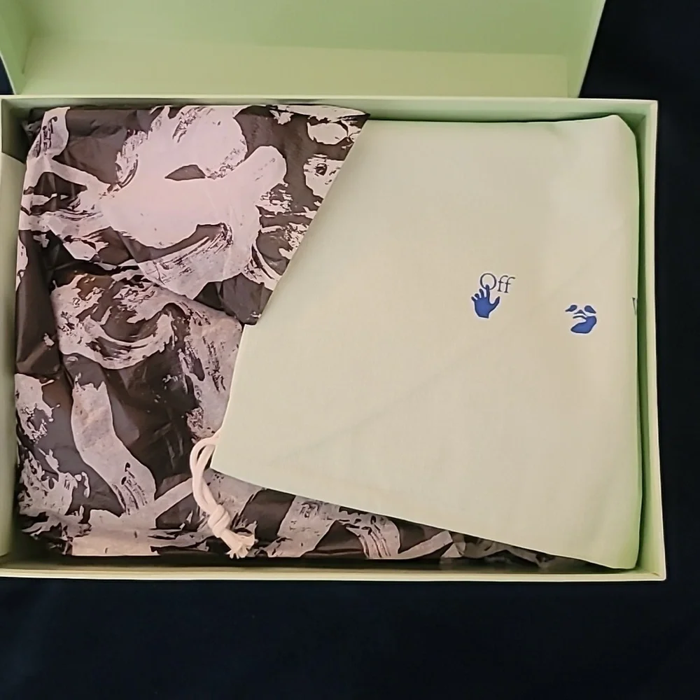 OFF WHITE, Low Vulcanized Sneaker, Men's, White/Magenta/Lime Green Canas & Suede - Picture 13 of 16